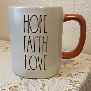 Rae Dunn White and Red Inspirational Mug